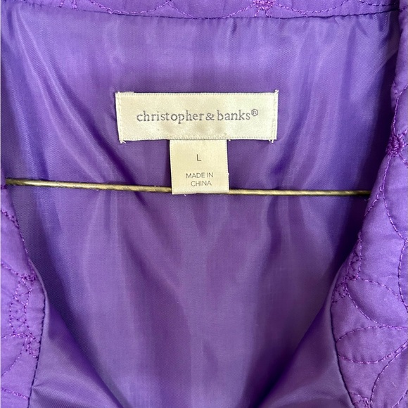 Purple Quilted Design Vest, Size Large, Christopher & Banks - Picture 3 of 8